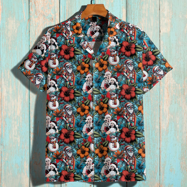 Personalized Tropical Santa Hawaiian Shirt